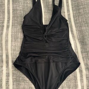 Stylish Black One Piece Swimsuit